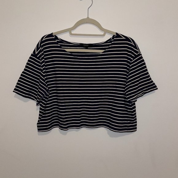 Forever 21 Tops - F21 Striped Cropped T-Shirt